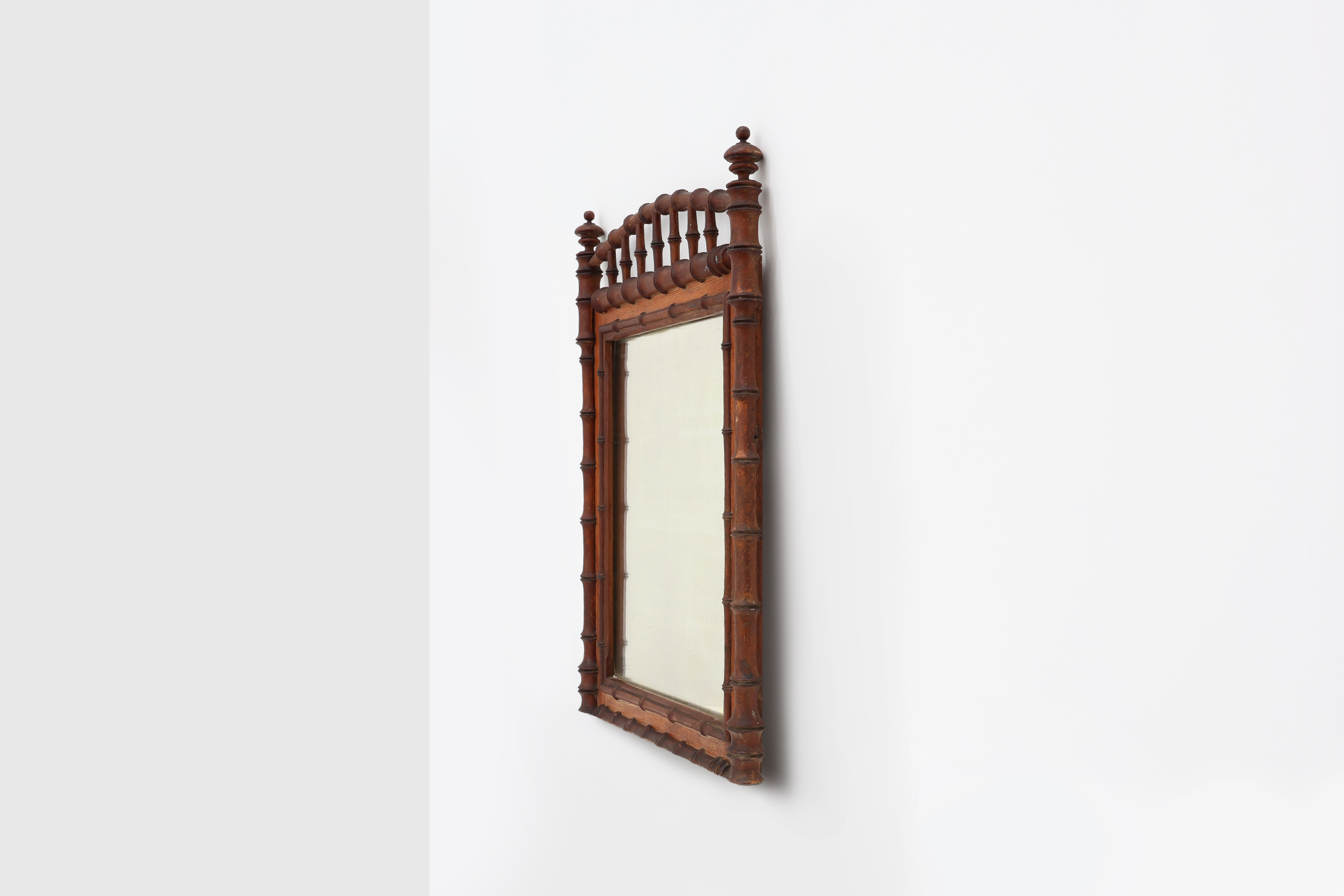 Antique 19th century faux bamboo mirror in wood, Francethumbnail